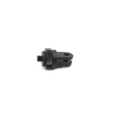 Black camera screw adapter with knurled ring and forked mount
