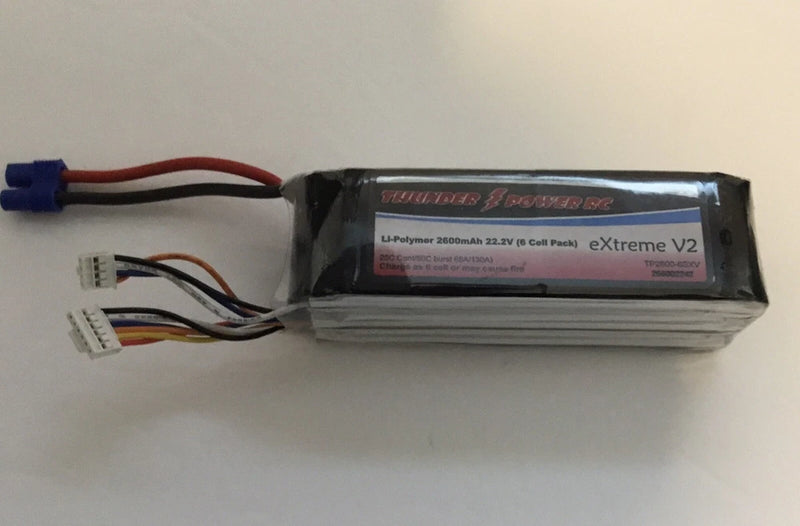 Thunder Power RC eXtreme V2 2600mAh 22.2V w/EC3 (TP2600-6SXV) 6 Cell Li-Po