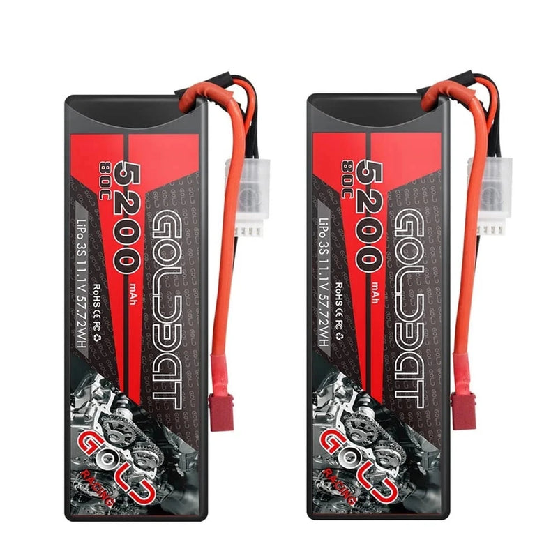 GOLDBAT LiPo Battery 3S 5200mAh 80C 11.1V with Hard Case Deans Plug for RC Mo... Battery