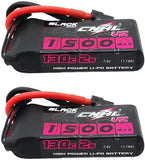 LiPo battery pack 7.4V 1500mAh with XT60 plug, red/black wires and protective case
