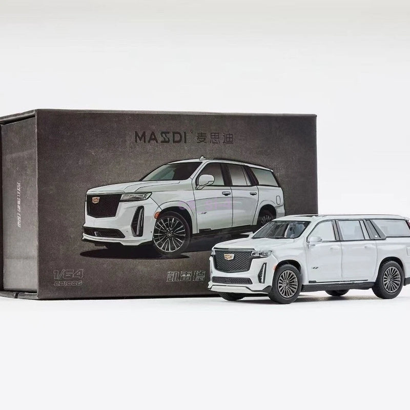 Masdi 1:64 White Escalade Full Size SUV Sports Model Diecast Collect Car