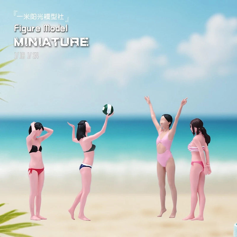 4pcs 1/64 1/87 1/43 1/18 1/24 Beauty Girl Scene Miniatures Figures Model For Car