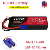 HRB 3S 9500mAh Lipo Battery 11.1V 120C Metal Plate for 6S RC Car Airplane Drone Battery