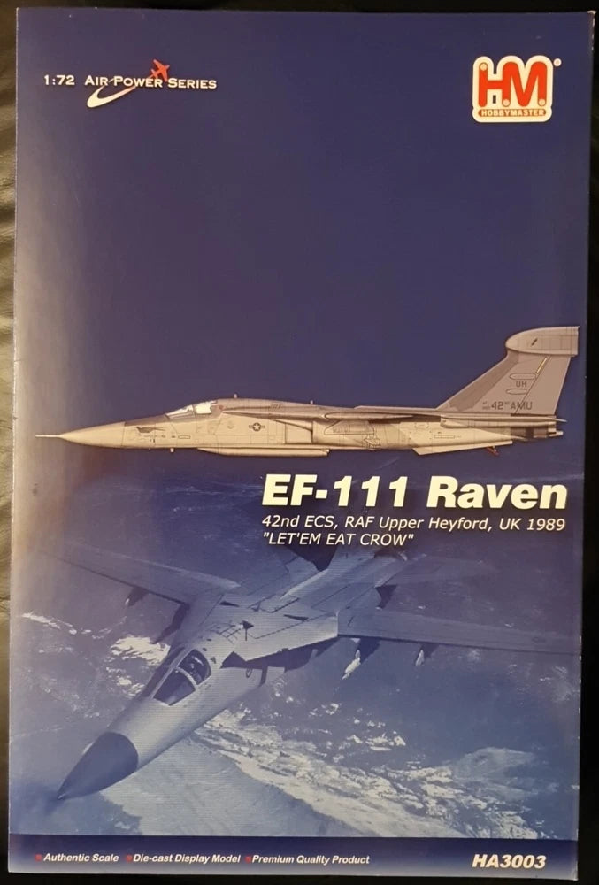 1:72 EF-111 Raven model kit box art, RAF "Let'em Eat Crow", HA3003