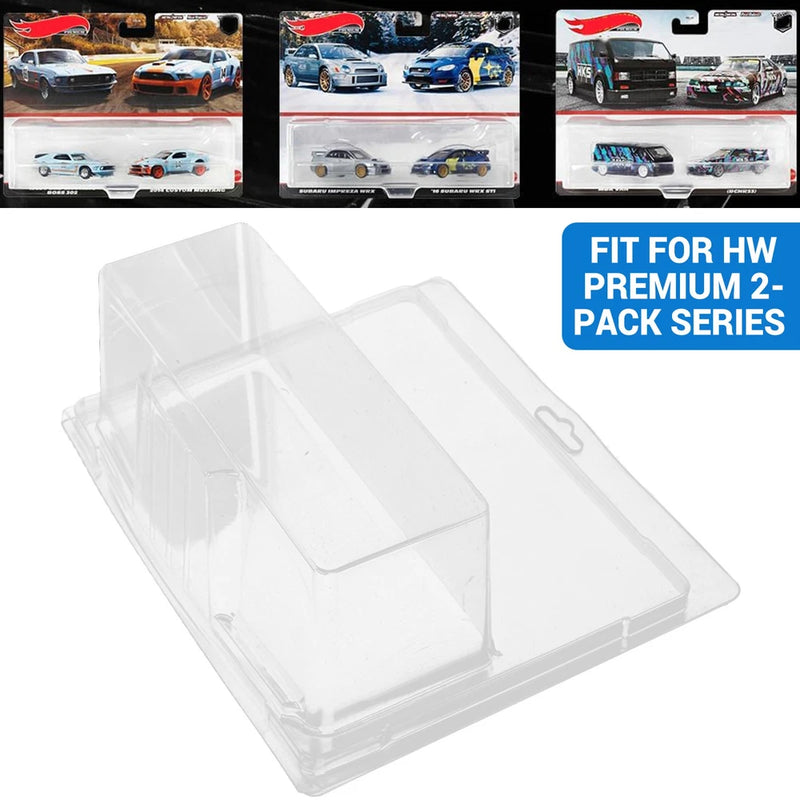 10-100x Protector Case Model Cars Clamshell For Hotwheels Premium 2-Pack Series