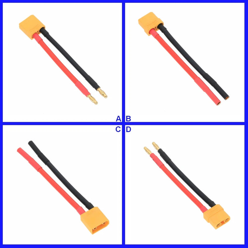 XT90 to 4mm Banana 10AWG 4inchs Cable Adapter RC Lipo NiMH Battery charging FPV