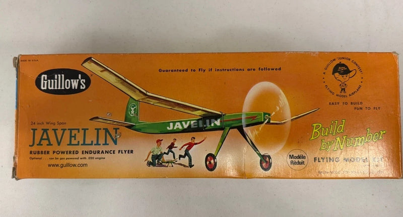 Guillow??s Javelin 24?? Wingspan Kit #603 Rubber Powered Free Flight Airplane