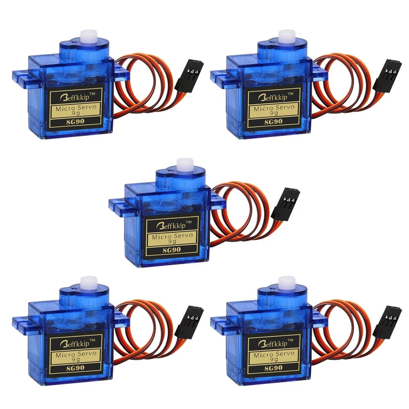 5 Pcs SG90 9g Micro Servos for RC Robot Helicopter Small Blue Servo Set