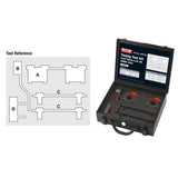 Timing tool kit in black case with red tools and instruction card, Ford fitment