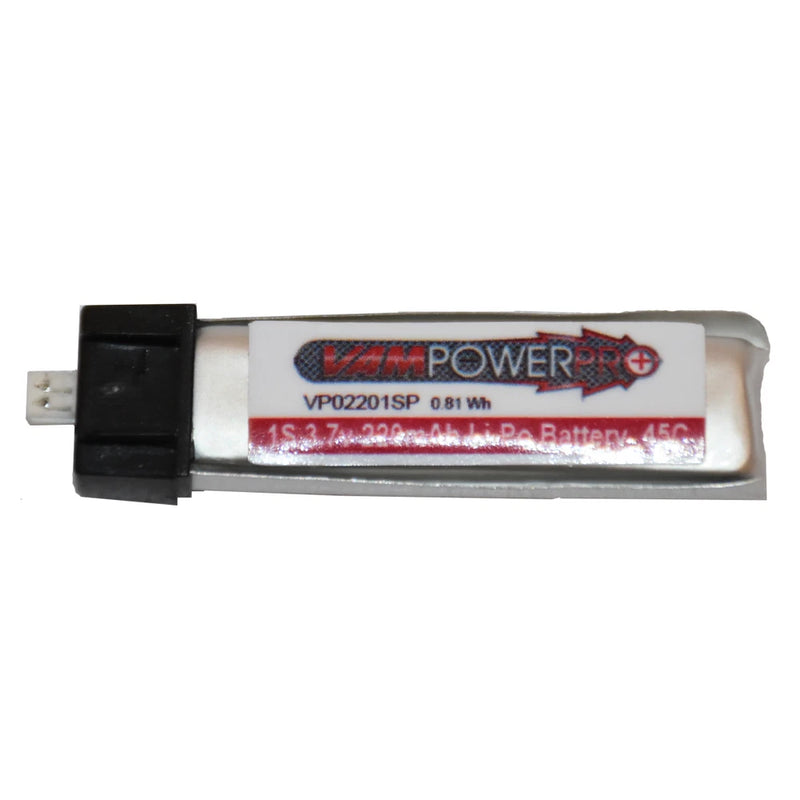 Vampowerpro Platinum 220mAh 1S (3.7v) 45C Lipo Battery w/ EFlite Connector VP022 Battery