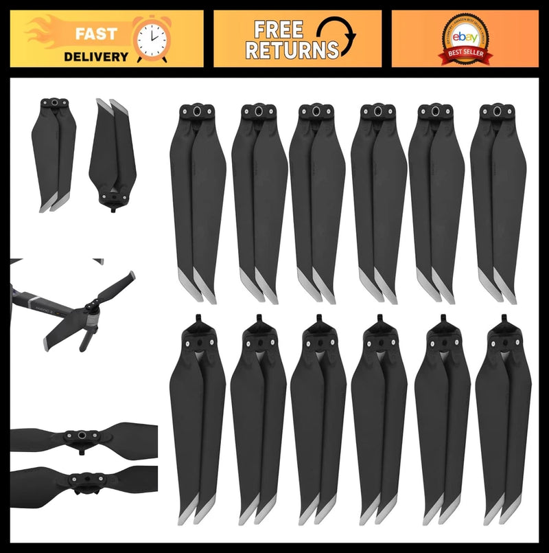 12 black drone quick-release propellers with hubs, low-noise replacement set