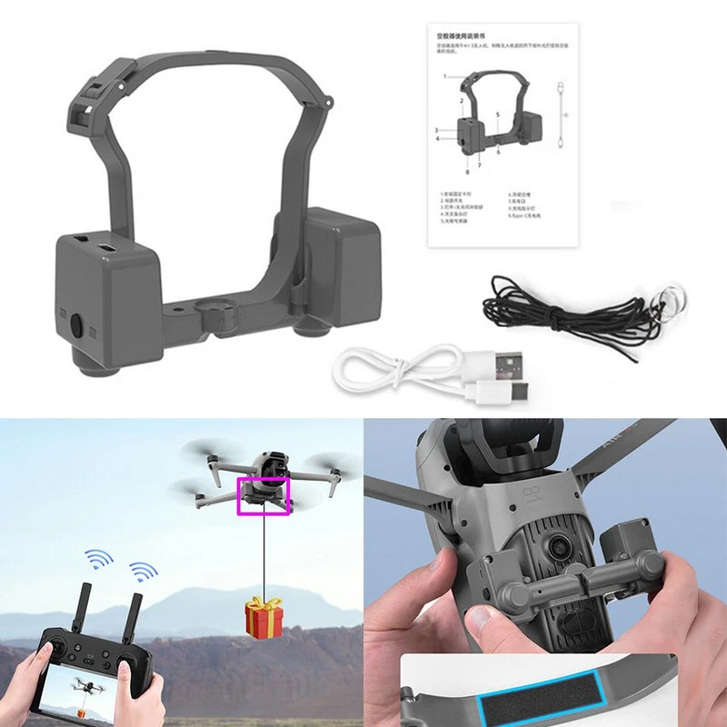 For DJI AIR 3/3S Drone Payload Dropper Thrower Airdrop System Gift/Bait Throwing