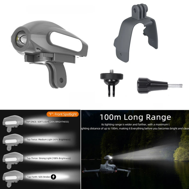 Night Flight Searchlight + Mount Fixed Adapter Kit for DJI FPV Drone Accessories