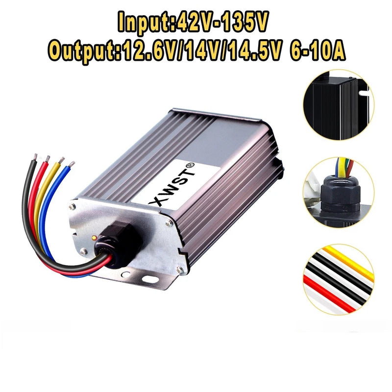 DC-DC Isolated Battery Charger 42-250V to 12.6V/14V/14.5V 6-10A 12V Power Supply