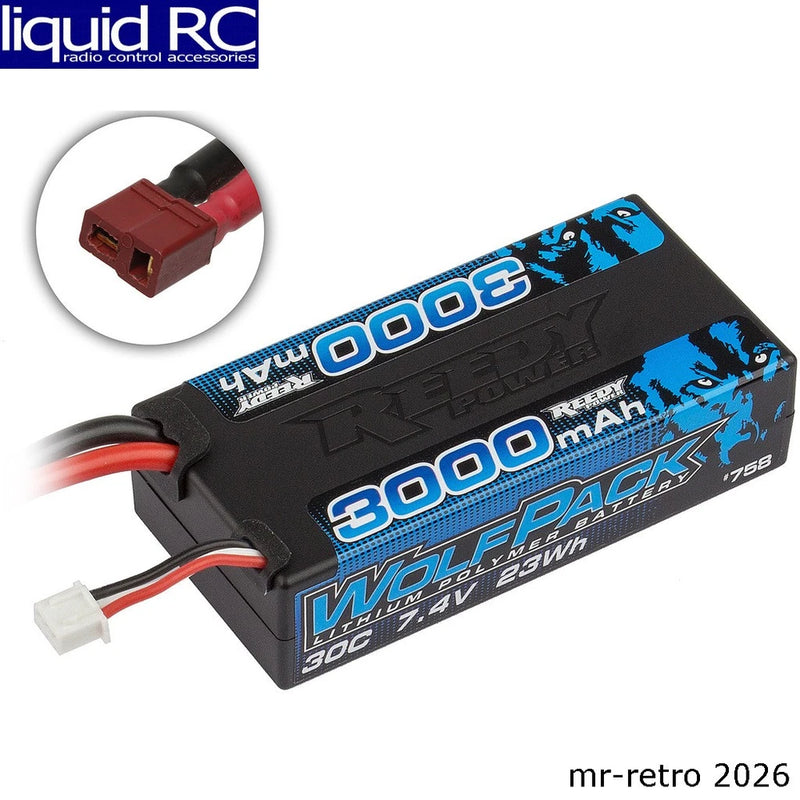 Associated 758 Reedy Wolfpack LiPo 3000mah 30c 7.4v Shorty with T-Plug Battery