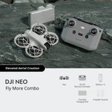 Compact camera drone with remote controller, propeller guards, and extra batteries