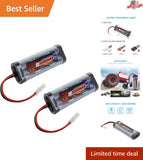 Reliable 7.2V 3000mAh NiMH Battery 2-Pack with Tamiya Connector for RC Cars Battery