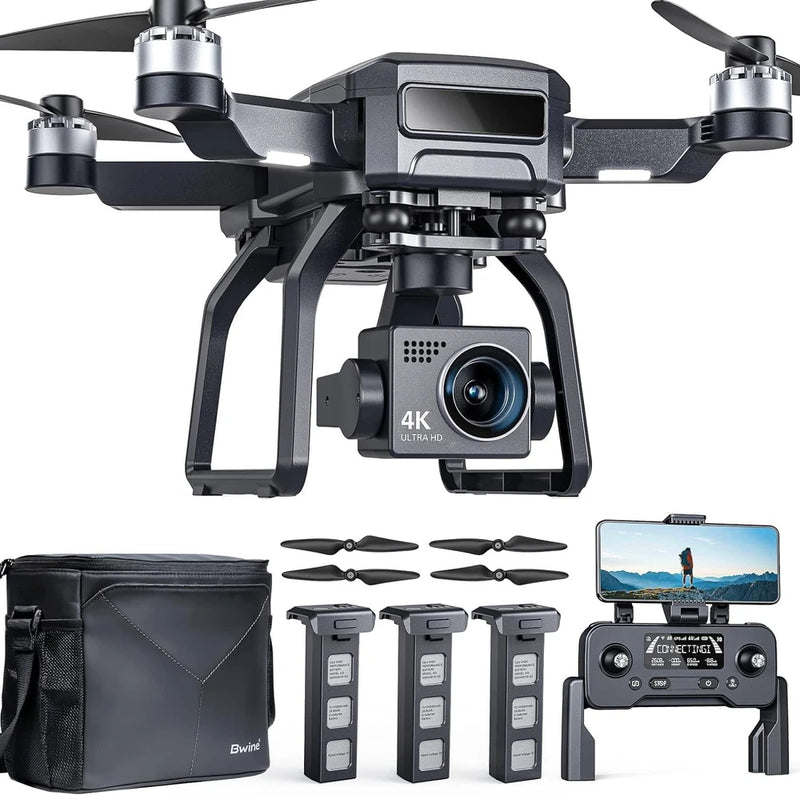 Bwine F7GB2 Pro Drones with Camera for Adults 4K UHD Aerial, 3-Axis Dark Gray