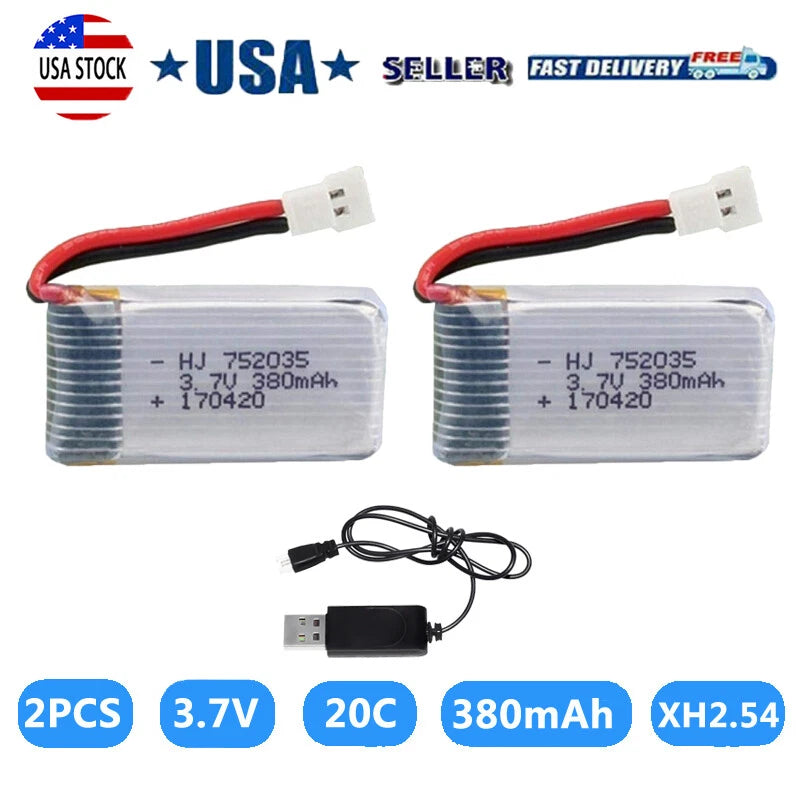 3.7V 380mAh lipo Battery for Hubsan X4 H107 H107L H107D JD385 JD388 Helicopter Battery