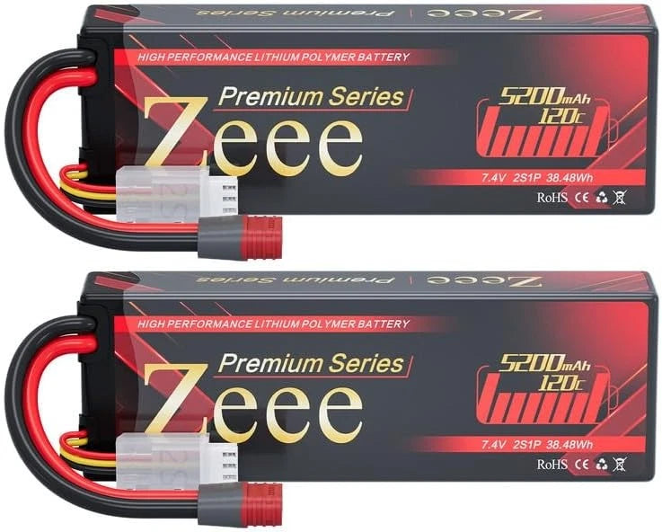 Premium Series 2S Lipo Battery 5200mAh 7.4V 120C Hard Case Batteries with T Battery