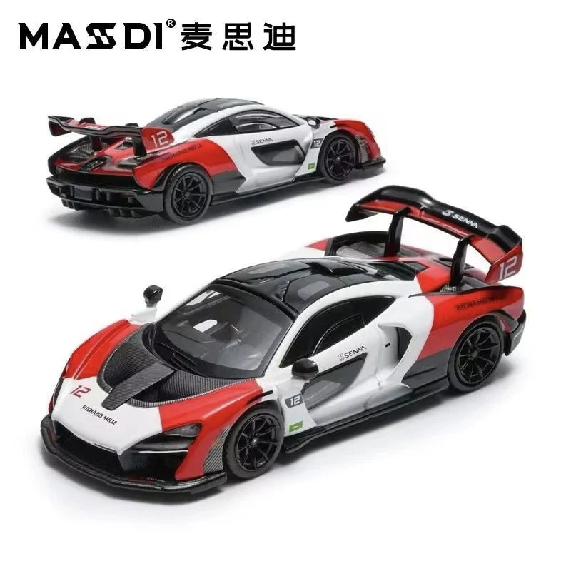 MASDI 1:64 SENNA  #12 Red White Diecast Model Car
