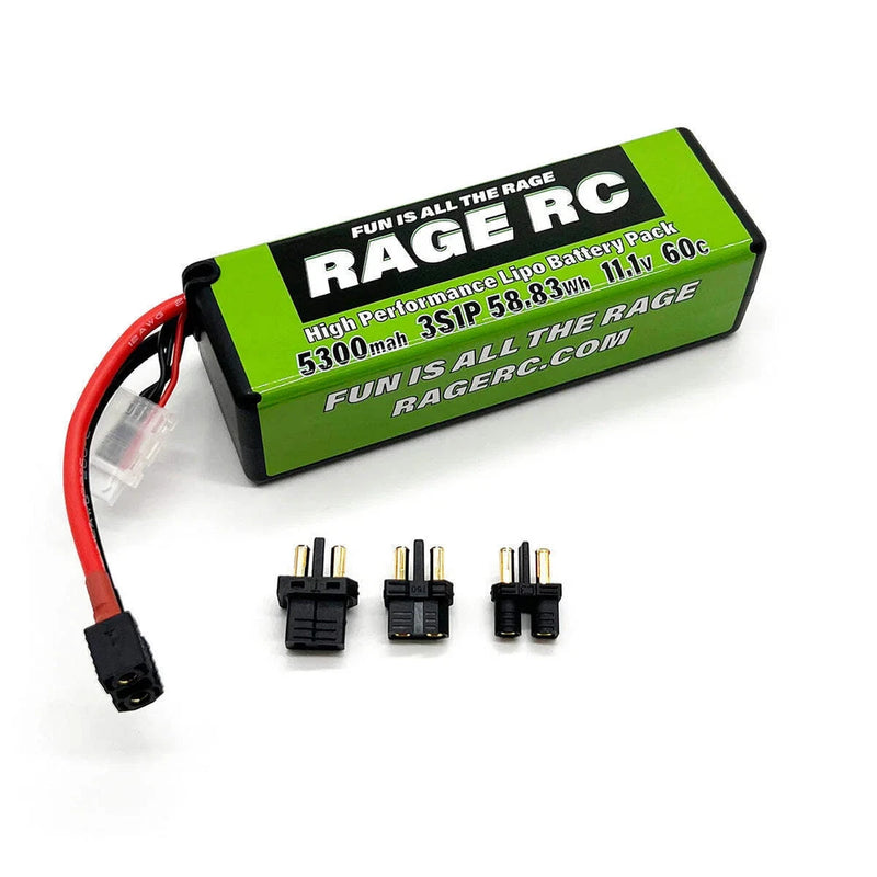 Rage RC LP53003S60U 5300mAh 3S 11.1V 60C Hard Case LiPo Battery with Universal C Battery