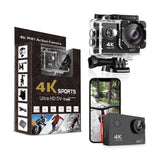 4K Sports Ultra HD DV Action Camera 16.0MP 4K Waterproof Wi-Fi Wide Angle Black