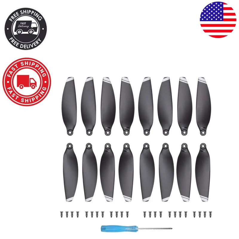 16Pcs Lightweight Silver Propeller Set for DJI Mini 2 & SE Drones - Easy Install