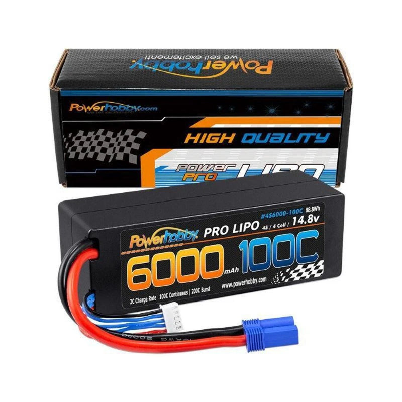 4S 14.8V 6000mAh 100C EC5 Hard Case Lipo Battery Powerhobby PHB4S6000100EC5 Battery