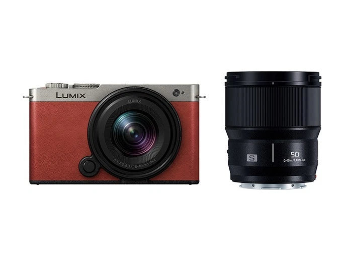 Panasonic LUMIX S9 W Kit 18-40mm+50mm Dark Silver x Crimson Red Leather