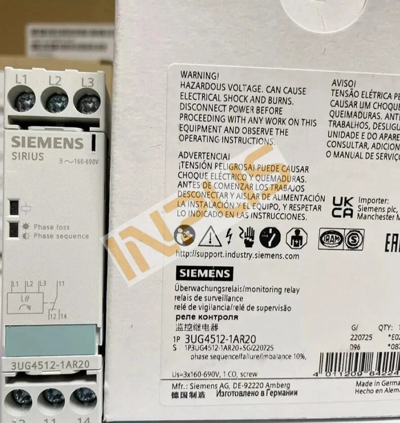 3UG4512-1AR20 NEW SIEMENS Analog Monitoring Relay 3UG45121AR20
