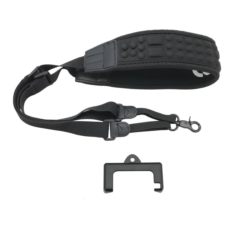 Black drone lanyard with padded case, adjustable strap, metal keyring clip and bracket