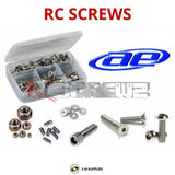 Stainless RC screw kit with socket screws, nuts, washers, and hex bolts