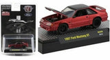 1987 FORD MUSTANG GT CANDY RED & BLACK LTD 1/64 DIECAST MODEL CAR M2 31500-MJS30