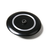 RC helicopter rotor head stopper cover, black with silver ring and center mounting hole
