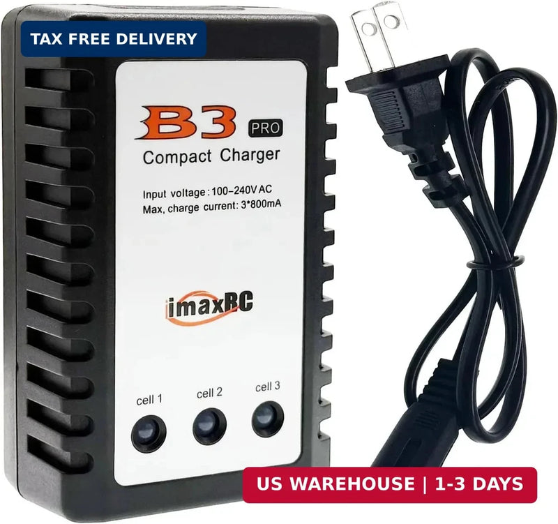 B3 Lipo Battery Charger 2S-3S RC Balance Charger with XH3P XH4P Plug for RC Car Battery