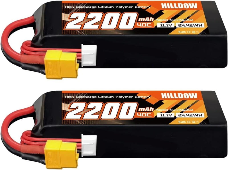 3S Lipo Battery 2200mAh 11.1V 40C RC Battery Pack Soft Case with XT60 Connector