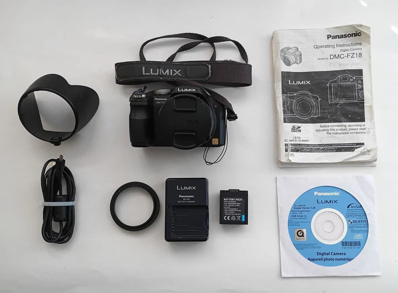 Panasonic Lumix DMC-FZ18 8.1MP Camera [battery, charger, cable]