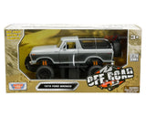 Motormax 1:24 Off-Road 1978 Ford Bronco Grey Diecast Model Car 79148 New In Box