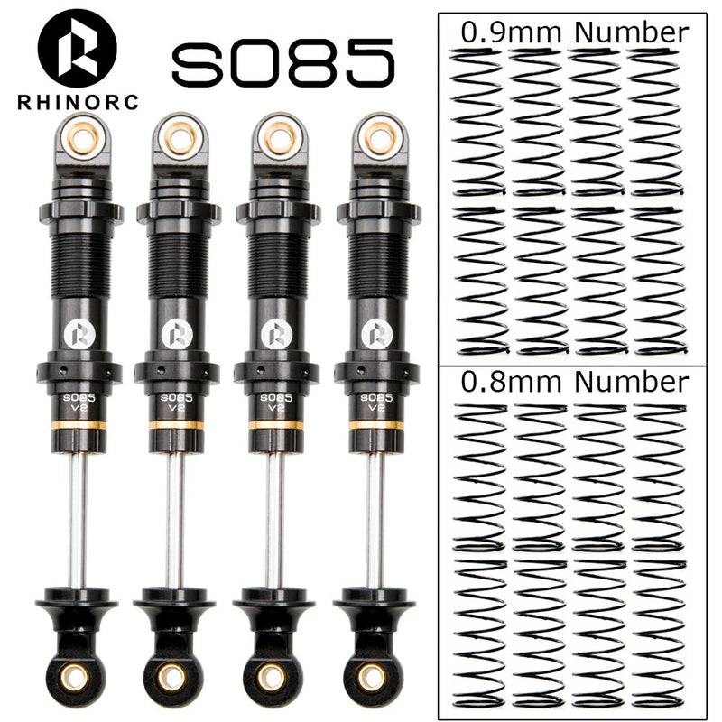 RhinoRC 4Pcs Adjustable S085 V2 Shock Absorber For 2-4KG 1/10 RC Crawler Car Rig