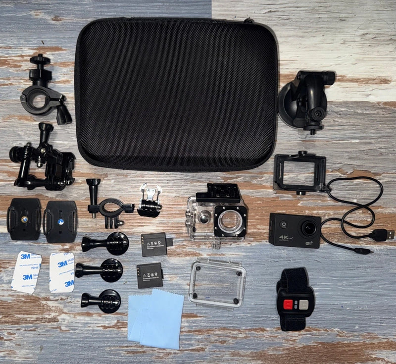 Ultra HD 4K WiFi Action Camera Waterproof Sports Cam Video w/ Accessories