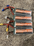 4pcs 22.2V 6S 6500mAh LiPo Battery 60C ,50C XT90,EC5,Helicopter Airplane Truck