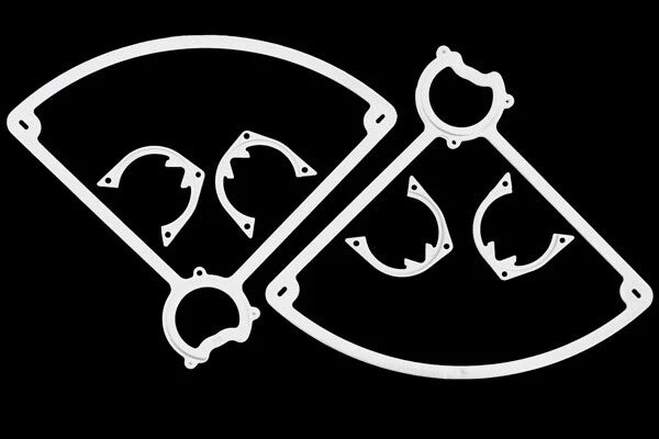 RPM front prop guard set for RC drone, white plastic guards (two pieces)