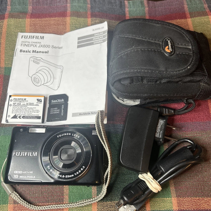 Fujifilm Finepix JX600 16MP Digital Camera Bundle W Manual Case Charging Cord