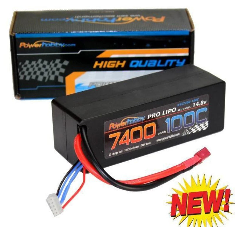 4S 14.8V 7400mAh 100C Deans Hard Case Lipo Battery Powerhobby PHB4S7400100DNS Battery