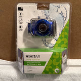VIVITAR DVR783HD High Def Action Cam Waterproof Case Blue | New Sealed
