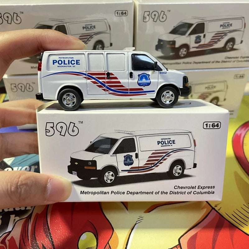 596 1:64 Washington Police MPDC Express 3500 Van Model Diecast Metal Car New