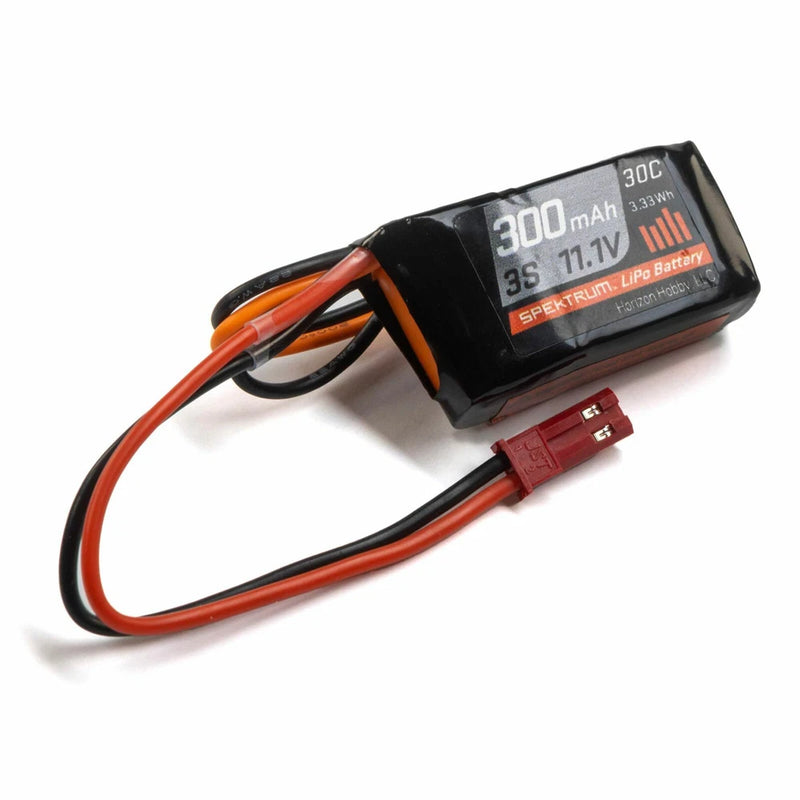 Spektrum 3S LiPo battery pack, 300mAh 30C, with JST connector and red/black leads