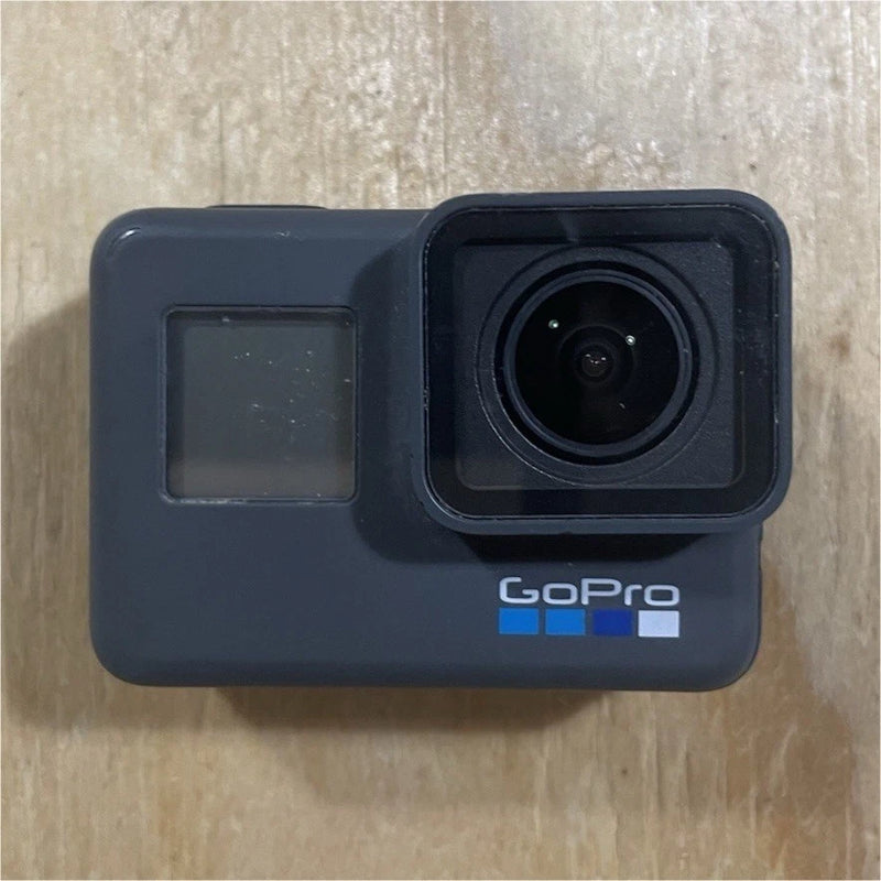 GoPro action camera with touchscreen display and wide lens, dark body