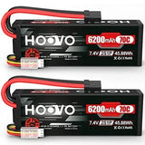 2 Count 7.4V 6200mAh 2S Lipo Battery for RC Vehicle Battery